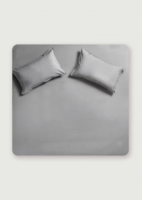 Grey 100% Organic Cotton Bedsheet with Pillow covers (300 TC)