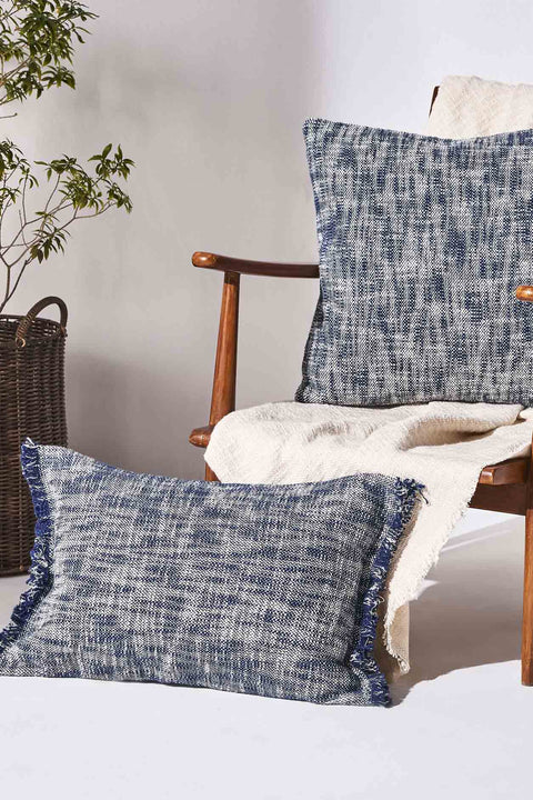 Midnight Frayed Cushion Cover