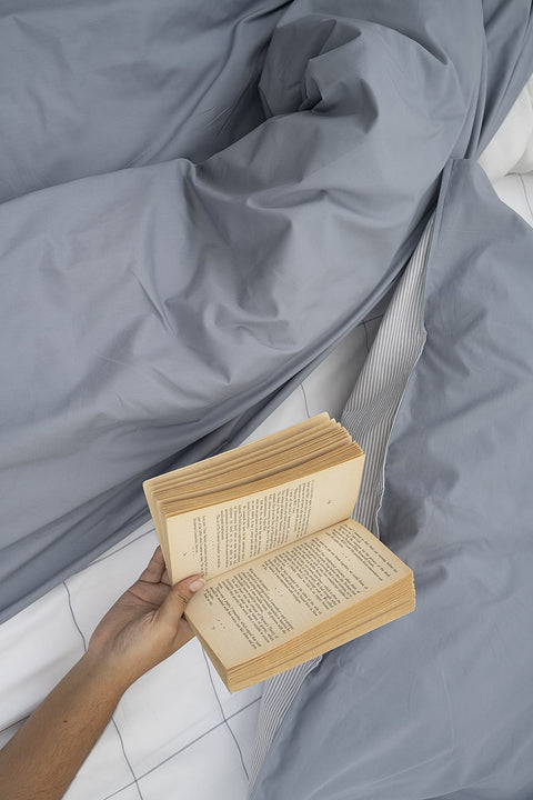 LOM Basics Organic Cotton Duvet Cover With Pillowcases- Slate