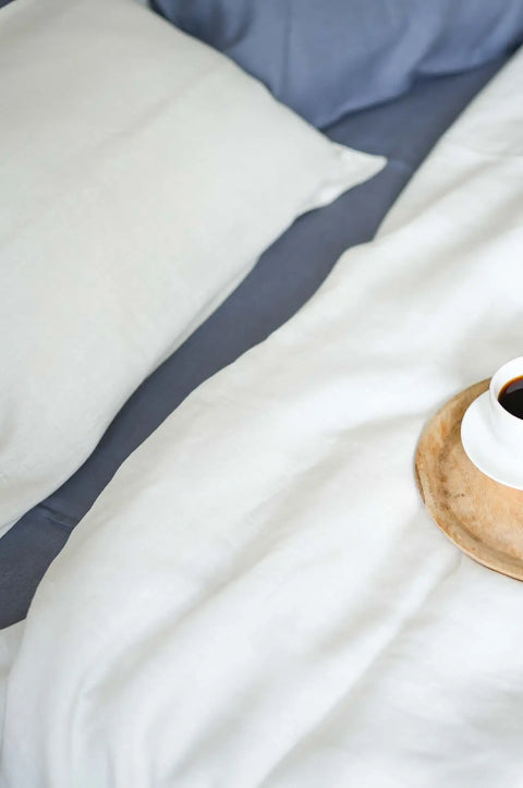 Off White- 100% Linen Duvet Cover with Pillowcases