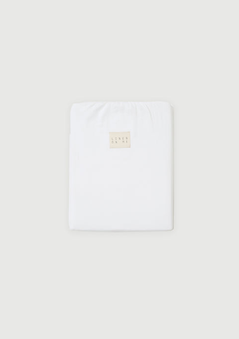 100% Organic Cotton Duvet Cover With Ruffled Pillowcases- White (300 TC)