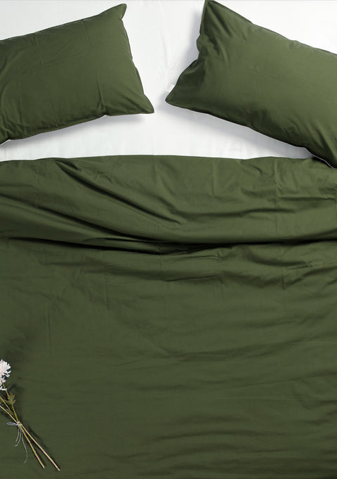 100% Organic Cotton Duvet Cover- Forest Green (300 TC)