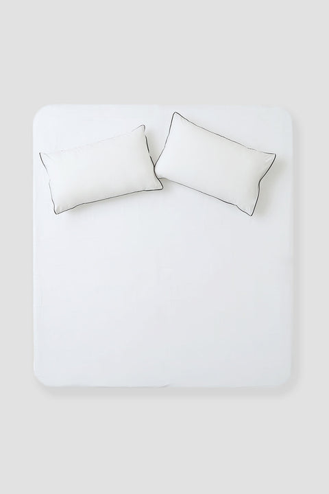 100% Organic Cotton Bedsheet With Piping Pillowcases (300TC)