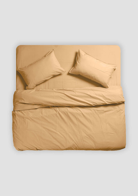 100% Organic Cotton Duvet Cover With Pillowcases- Terracotta (300 TC)