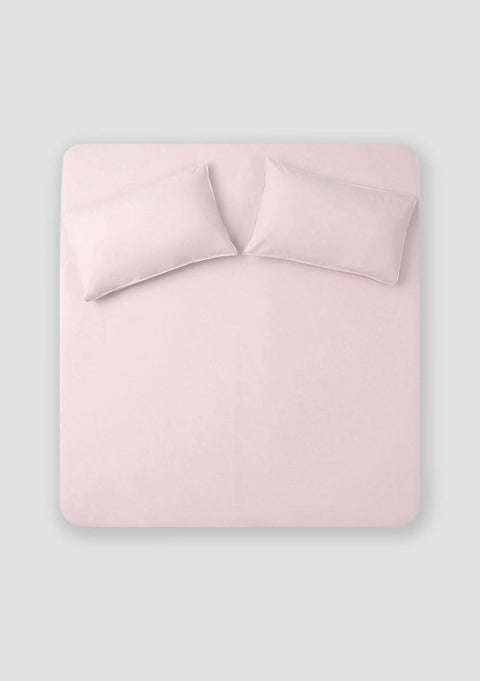 Blush Pink 100% Organic Cotton Bedsheet with Pillow covers (300 TC)