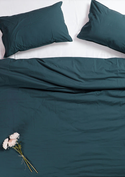 100% Organic Cotton Duvet Cover- Teal (300 TC)
