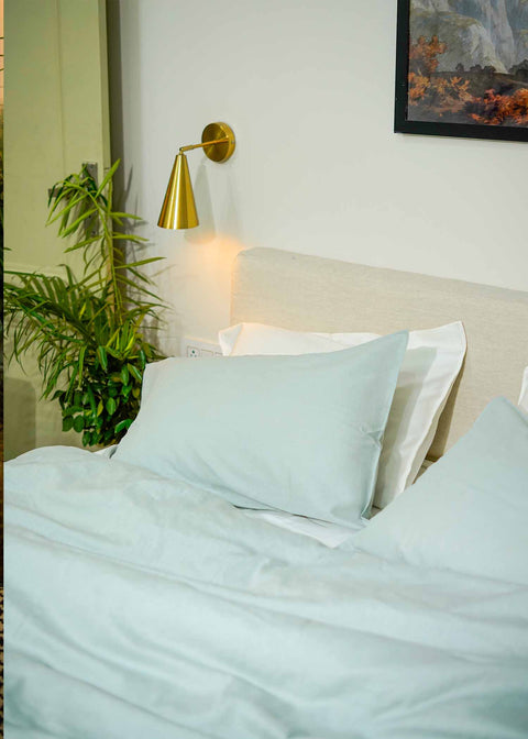 Mint- 100% Linen Duvet Cover with Pillowcases