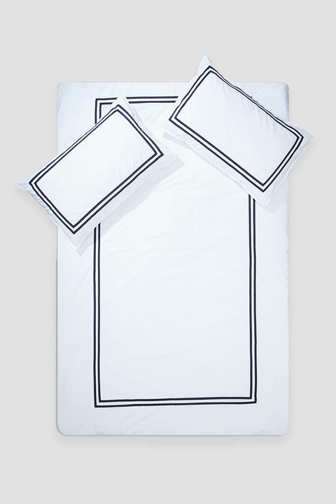 100% Organic Cotton Bedsheet With Pillowcases- Double Line (300TC)