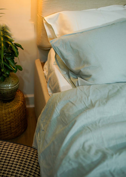 Mint- 100% Linen Duvet Cover with Pillowcases