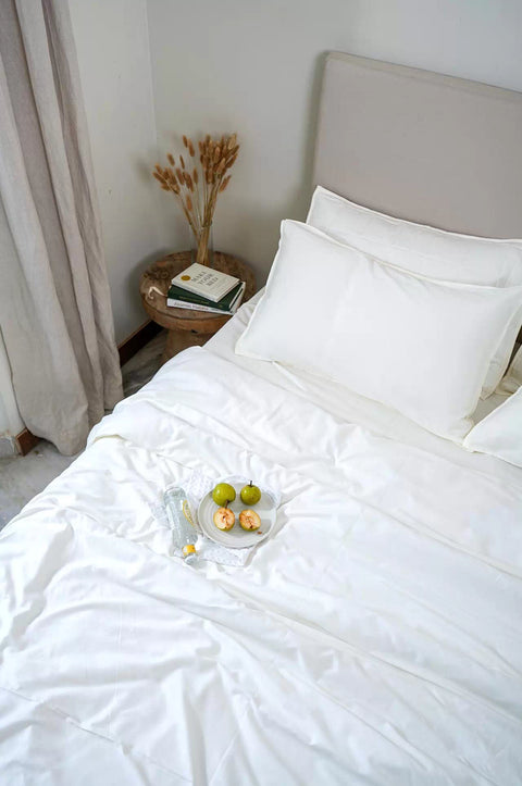 100% Cotton Duvet Cover- Ivory White (300 TC)