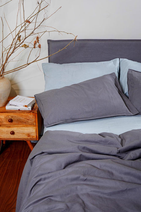 Mint- 100% Linen Duvet Cover with Pillowcases