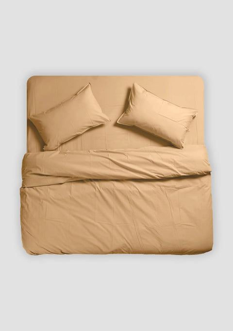100% Organic Cotton Duvet Cover With Pillowcases- Terracotta (300 TC)