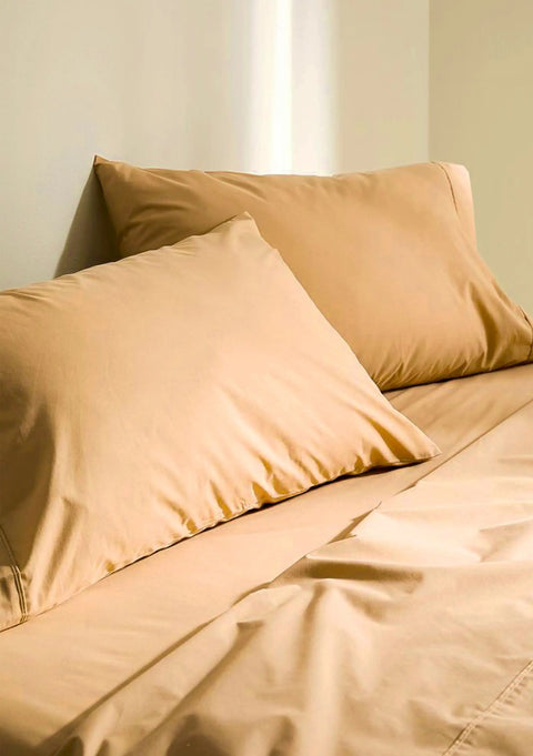 Terracotta 100% Organic Cotton Bedsheet with Pillow covers (300 TC)