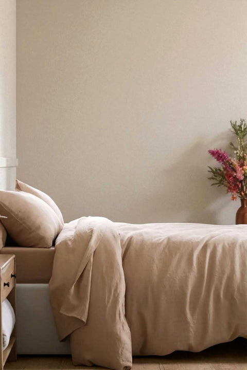 Desert Peach- 100% Linen Duvet Cover with Pillowcases