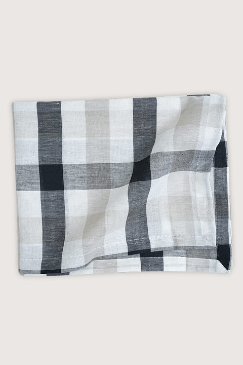 BLACK CHECKS LINEN TABLE CLOTH