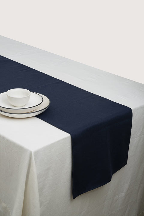NAVY LINEN TABLE RUNNER