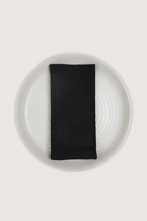 BLACK LINEN DINNER NAPKIN