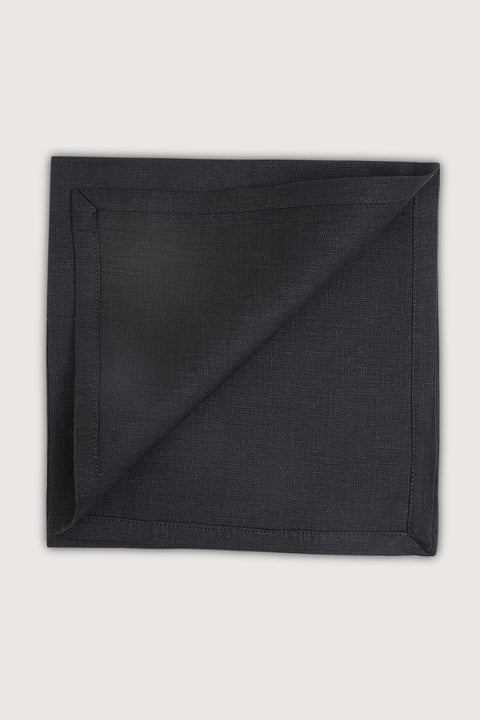 BLACK LINEN DINNER NAPKIN