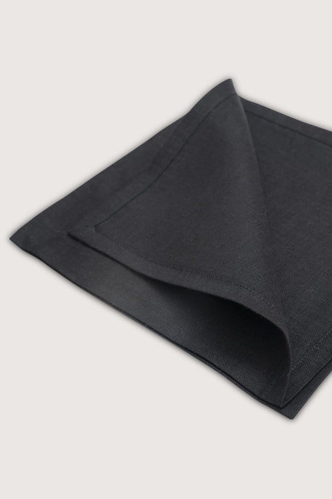 BLACK LINEN DINNER NAPKIN