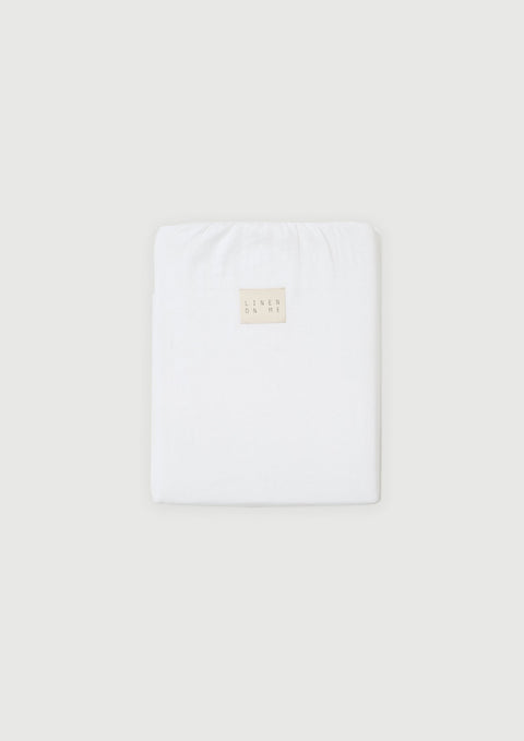 100% Organic Cotton Duvet Cover with Ruffles- White (300 TC)