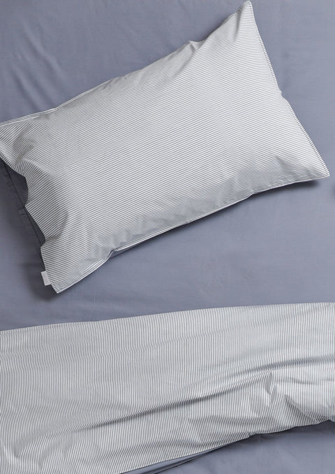 LOM Basics Organic Cotton Duvet Cover With Pillowcases- Slate