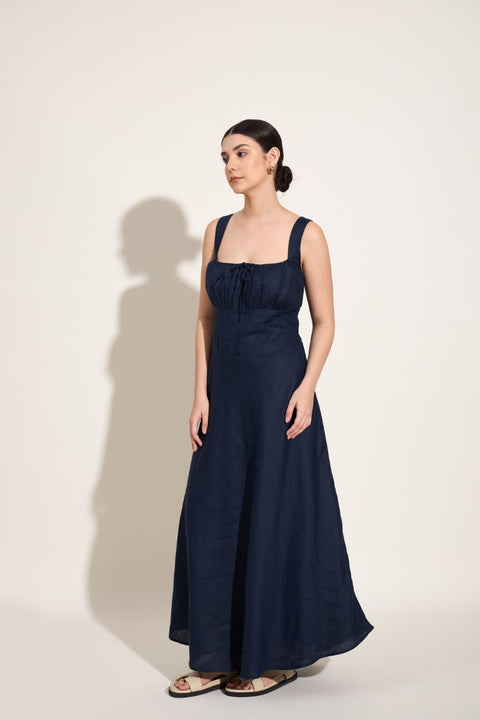 Corset Maxi Dress- Navy