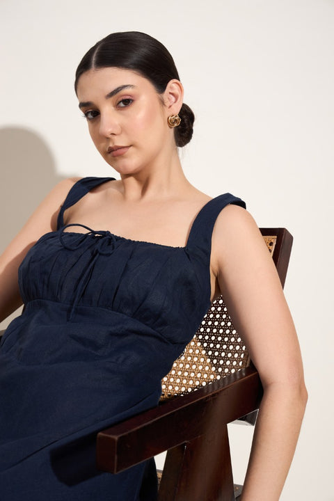 Corset Maxi Dress- Navy