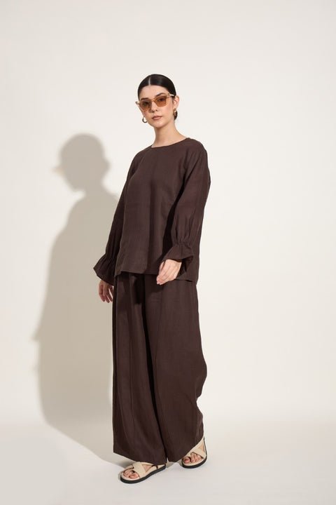 100% Linen Co-ord Set – Cocoa