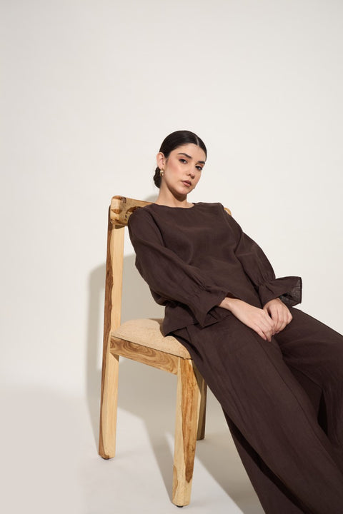 100% Linen Co-ord Set – Cocoa