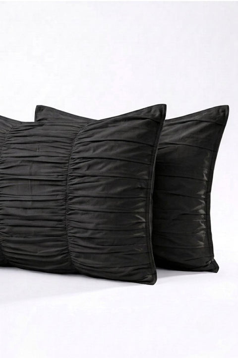 Navy- Classic Cotton Bedsheet with Gather Pillowcases (300 TC)