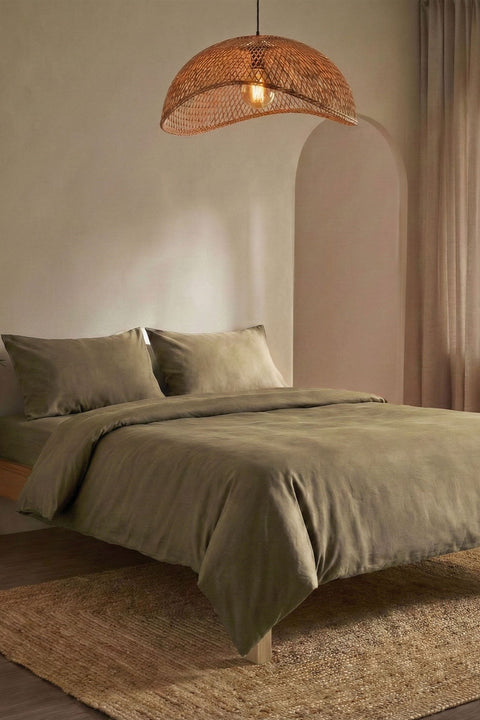 Mocha - Classic Cotton Duvet Cover With Pillowcases (300 TC)