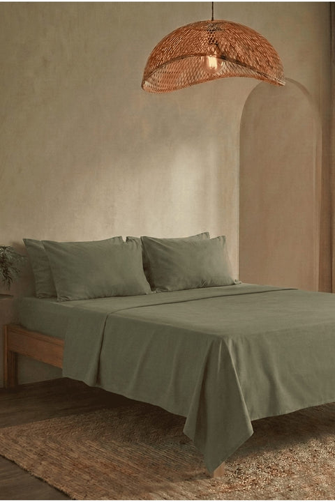 Meadow- 100% Organic Cotton Bedsheet With Pillowcases- (300 TC)