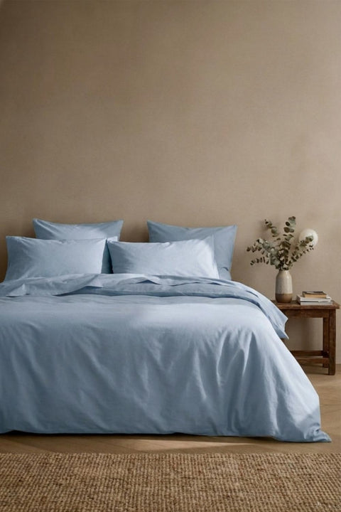 100% Organic Cotton Duvet Cover- Powder Blue (300 TC)