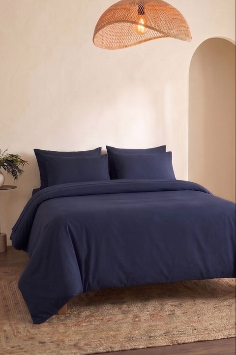 Navy- Classic Cotton Duvet Cover (300 TC)
