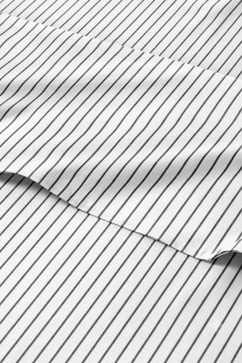 Black & White - 100% Organic Cotton Stripe Bedsheet with Pillow Covers (300 TC)