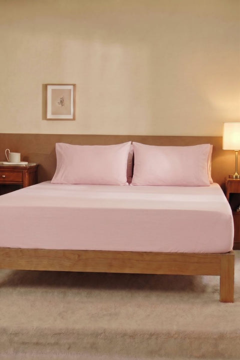 Peach Parfait - Classic Cotton Bedsheet with Pillowcases (300 TC)