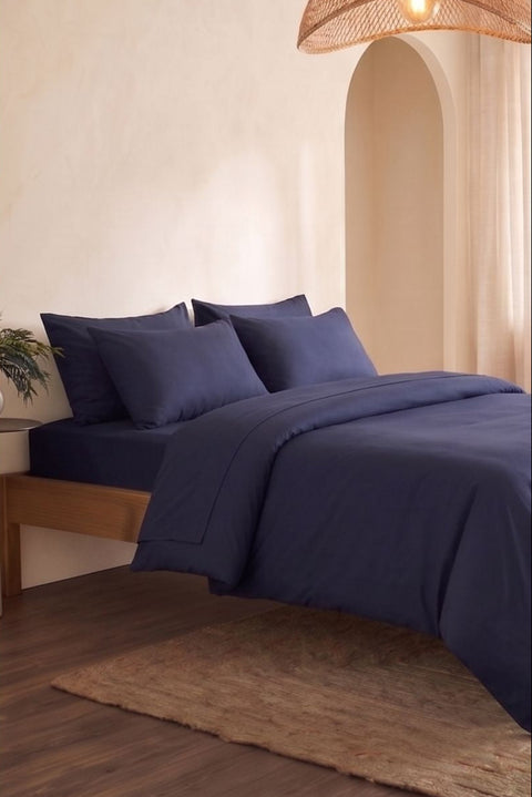 Navy- Classic Cotton Duvet Cover (300 TC)