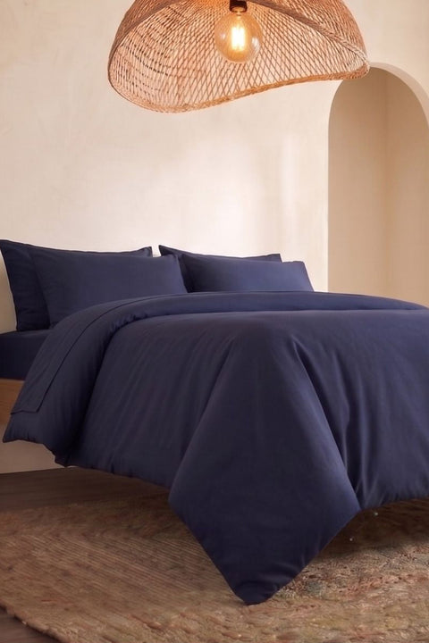 Navy- Classic Cotton Duvet Cover (300 TC)