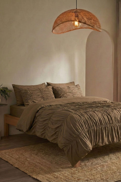 100% Organic Cotton Duvet Cover With Gathers (300 TC)