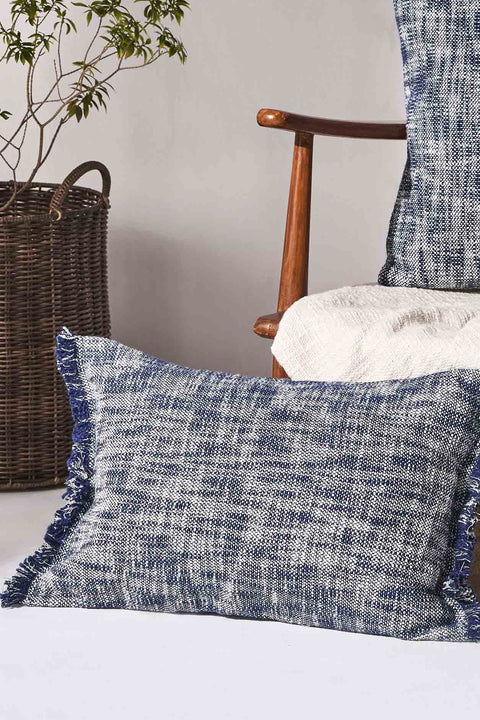 Midnight Frayed Cushion Cover