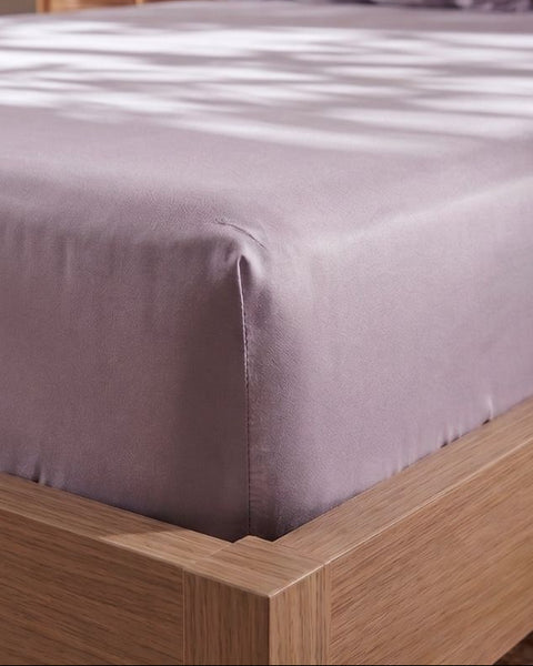 Smoked Lilac - Classic Cotton Bedsheet with Pillowcases (300 TC)