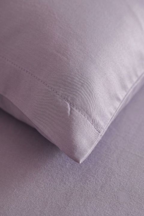 Smoked Lilac - Classic Cotton Bedsheet with Pillowcases (300 TC)