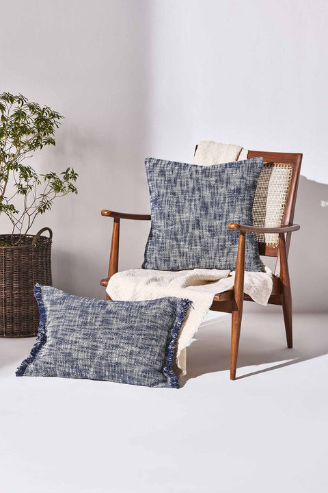 Midnight Frayed Cushion Cover