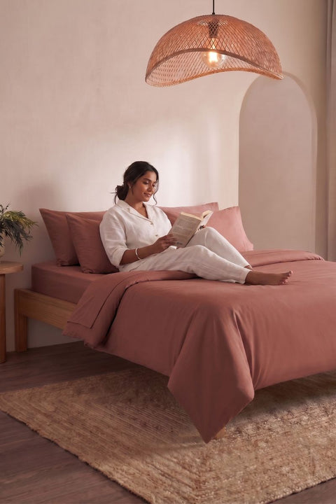 Terracotta- Classic Cotton Duvet Cover (300 TC)