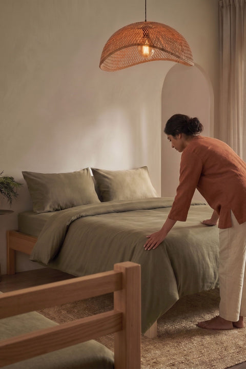 Mocha - Classic Cotton Duvet Cover With Pillowcases (300 TC)