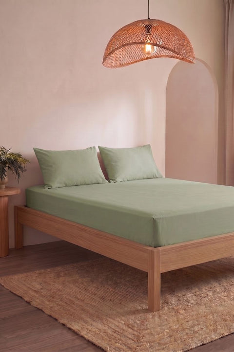 Matcha - Classic Cotton Bedsheet with Pillowcases (300 TC)