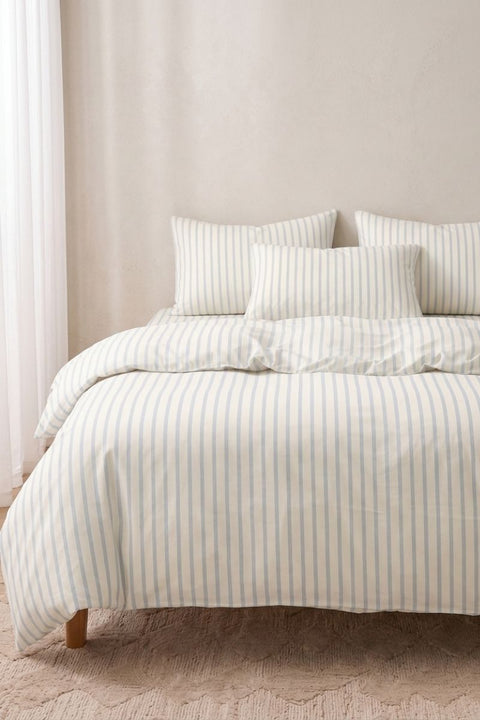 Sky & Sand - 100% Organic Cotton Stripe Duvet Cover (300 TC)