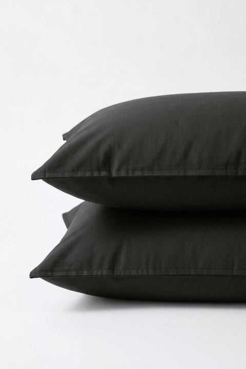 Black - 100% Organic Cotton Duvet Cover With Pillowcases (300 TC)