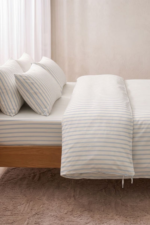Sky & Sand - 100% Organic Cotton Stripe Duvet Cover (300 TC)