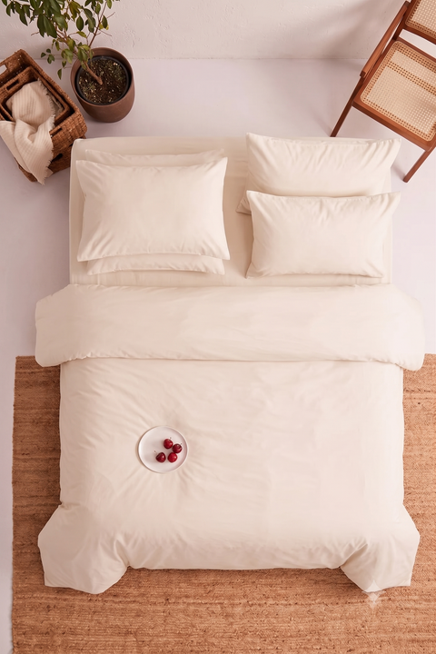 Dusty Pink - Classic Cotton Duvet Cover With Pillowcases (300 TC)